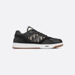 B27 Low-Top Sneaker Black Smooth Calfskin with Beige and Black Dior Oblique Jacquard