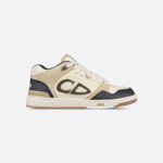 B57 Mid-Top Sneaker Black and Cream Smooth Calfskin and Beige Suede