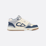 B57 Mid-Top Sneaker Navy Blue and Cream Smooth Calfskin with Gray Suede