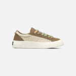 B33 Sneaker Khaki and Cream Dior Oblique Jacquard and Khaki Suede