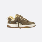 B9S Skater Sneaker, LIMITED AND NUMBERED EDITION Khaki Suede with Green and Beige Dior Oblique Jacquard