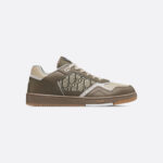 B27 Low-Top Sneaker Khaki and Beige Smooth Calfskin with Khaki Dior Oblique Jacquard