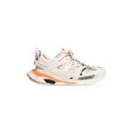 Track Sneaker in white and orange mesh and nylon