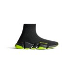 Speed 2.0 Sneaker in black recycled knit, black and neon yellow sole unit