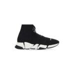 Speed 2.0 Lace-Up Graffiti Sneaker in black recycled knit, white and black sole unit