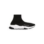 Speed Recycled Knit Sneaker in black knit, white and black sole unit