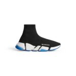 Speed 2.0 Clear Sole Sneaker in black recycled knit, white and blue sole unit