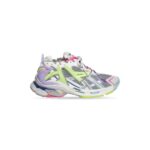 Runner Sneaker in grey, light purple, neon yellow and white mesh and nylon