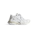 Runner Sneaker in white mesh and nylon