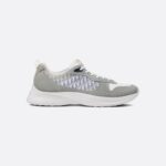 B25 Runner Sneaker Gray Suede and White Technical Mesh with Blue and White Dior Oblique Canvas