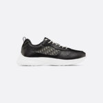 B25 Runner Sneaker Black Smooth Calfskin and Beige and Black Dior Oblique Jacquard