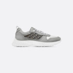 B25 Runner Sneaker Dior Gray and White Smooth Calfskin with Beige and Black Dior Oblique Jacquard