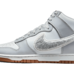 Nike Dunk High Retro Chenille Swoosh White Gray